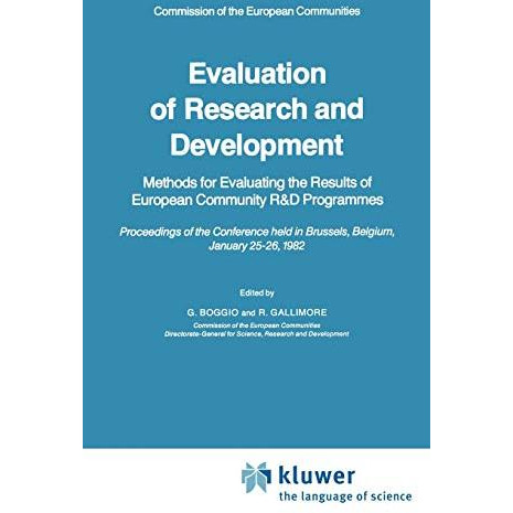 Evaluation of Research and Development: Methods for Evaluating the Results of Eu [Hardcover]