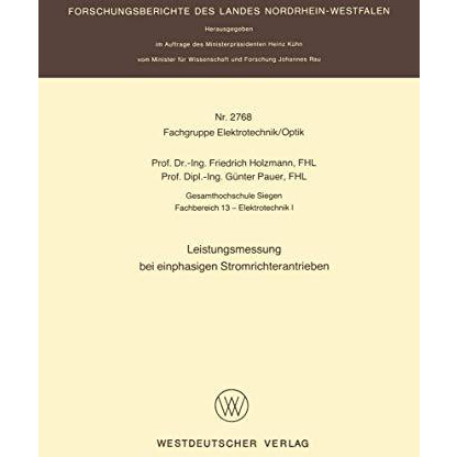 Leistungsmessung bei einphasigen Stromrichterantrieben [Paperback]