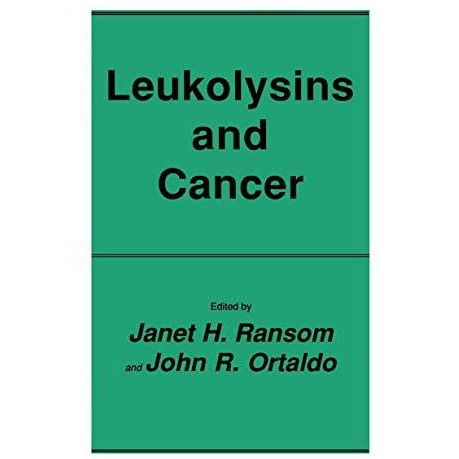 Leukolysins and Cancer [Hardcover]