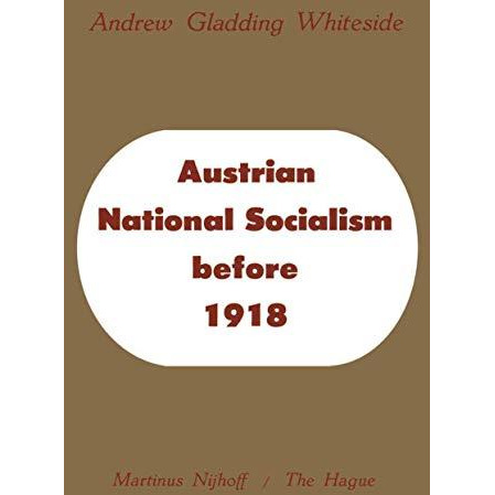 Austrian National Socialism before 1918 [Paperback]