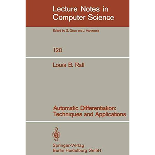 Automatic Differentiation: Techniques and Applications [Paperback]