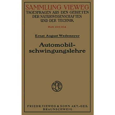 Automobilschwingungslehre [Paperback]