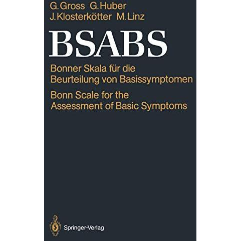 BSABS: Bonner Skala f?r die Beurteilung von Basissymptomen Bonn Scale for the As [Paperback]