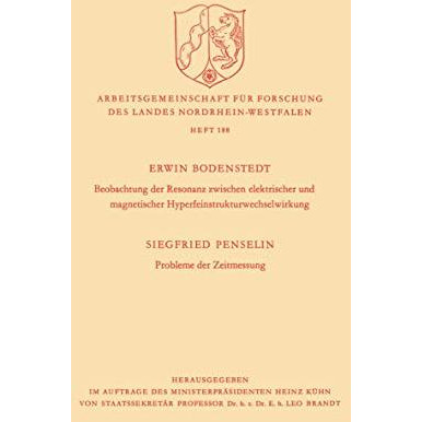 Beobachtung der Resonanz zwischen elektrischer und magnetischer Hyperfeinstruktu [Paperback]