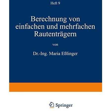 Berechnung von einfachen und mehrfachen Rautentr?gern [Paperback]