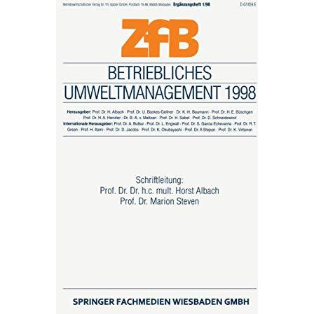 Betriebliches Umweltmanagement 1998 [Paperback]