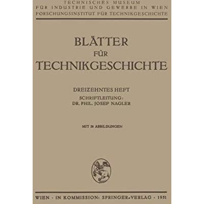 Bl?tter f?r Technikgeschichte [Paperback]