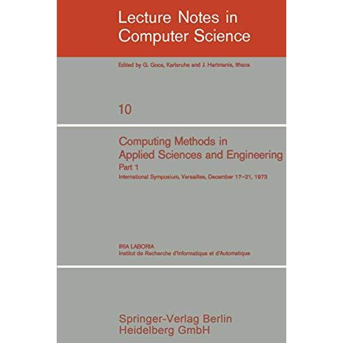 Computing Methods in Applied Sciences and Engineering: International Symposium,  [Paperback]