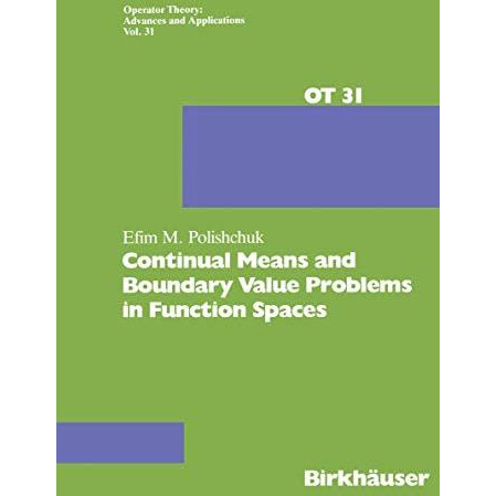 Continual Means and Boundary Value Problems in Function Spaces [Paperback]