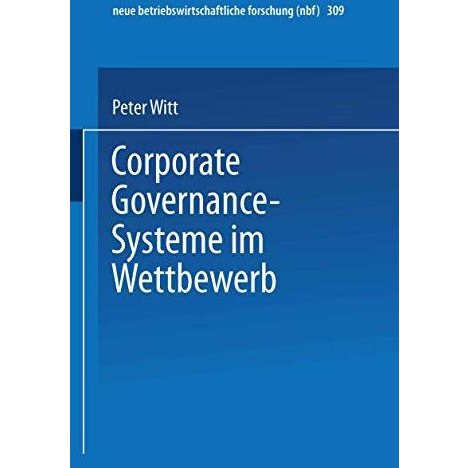 Corporate Governance-Systeme im Wettbewerb [Paperback]