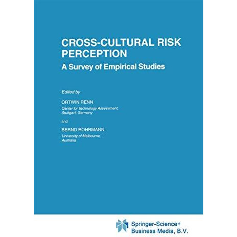 Cross-Cultural Risk Perception: A Survey of Empirical Studies [Paperback]