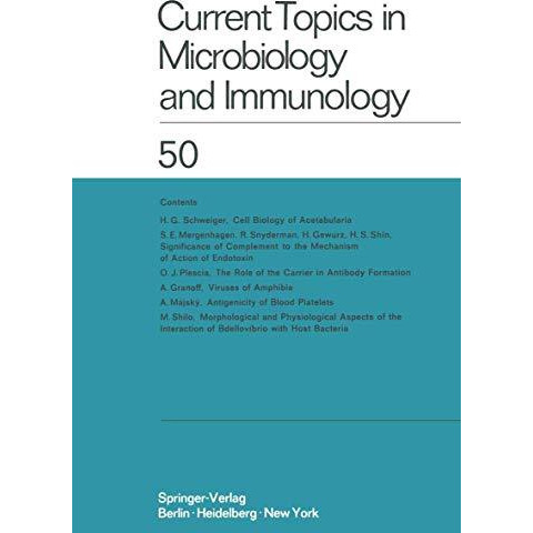 Current Topics in Microbiology and Immunology: Ergebnisse der Mikrobiologie und  [Paperback]