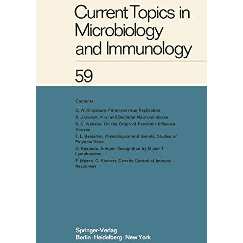 Current Topics in Microbiology and Immunology: Ergebnisse der Mikrobiologie und  [Paperback]