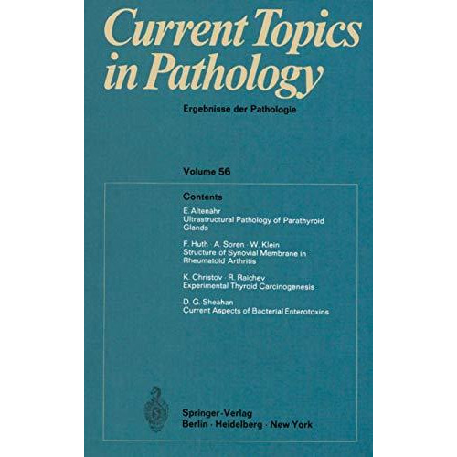 Current Topics in Pathology / Ergebnisse der Pathologie [Paperback]