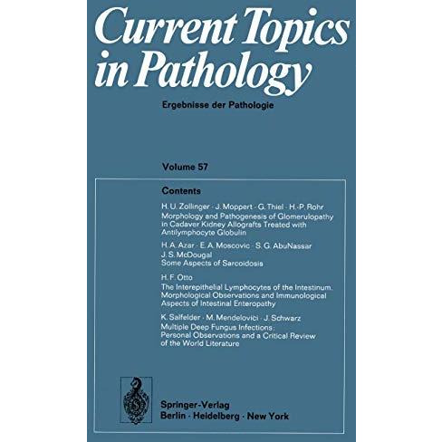 Current Topics in Pathology / Ergebnisse der Pathologie [Paperback]