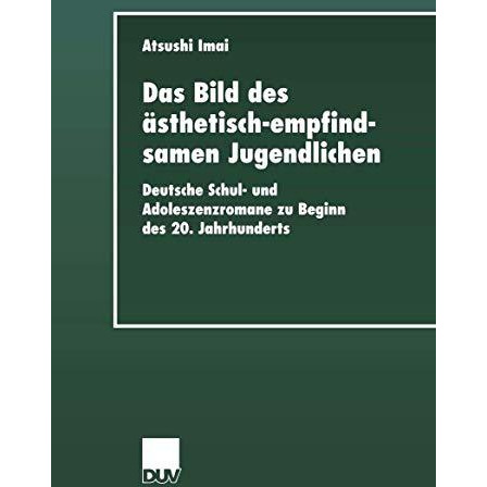 Das Bild des ?sthetisch-empfindsamen Jugendlichen: Deutsche Schul- und Adoleszen [Paperback]