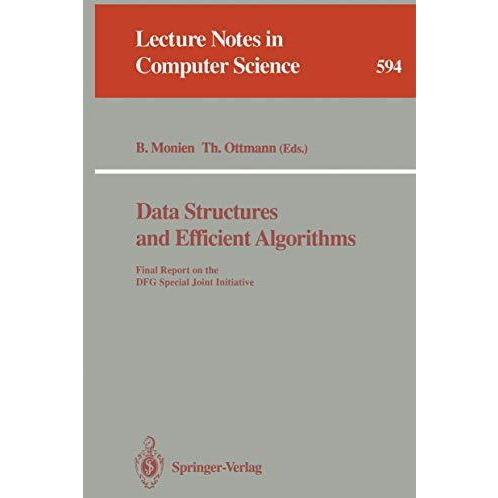 Data Structures and Efficient Algorithms: Final Report on the DFG Special Joint  [Paperback]