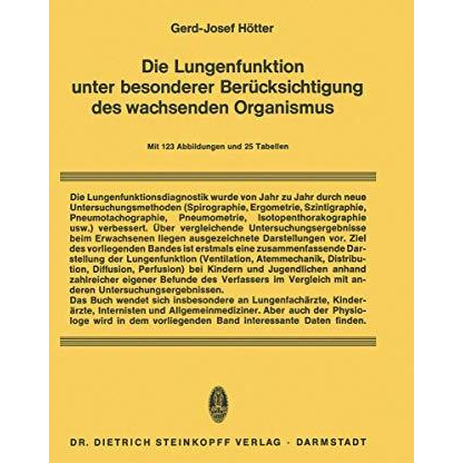 Die Lungenfunktion unter besonderer Ber?cksichtigung des wachsenden Organismus [Paperback]