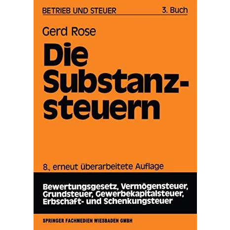 Die Substanzsteuern [Paperback]