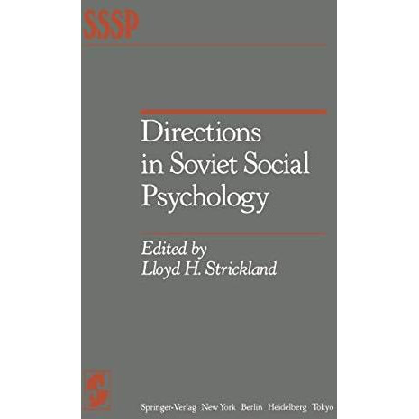 Directions in Soviet Social Psychology [Paperback]