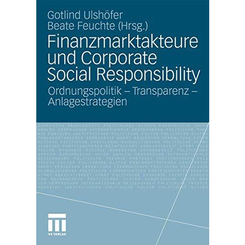 Finanzmarktakteure und Corporate Social Responsibility: Ordnungspolitik - Transp [Paperback]