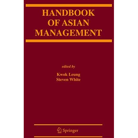 Handbook of Asian Management [Paperback]