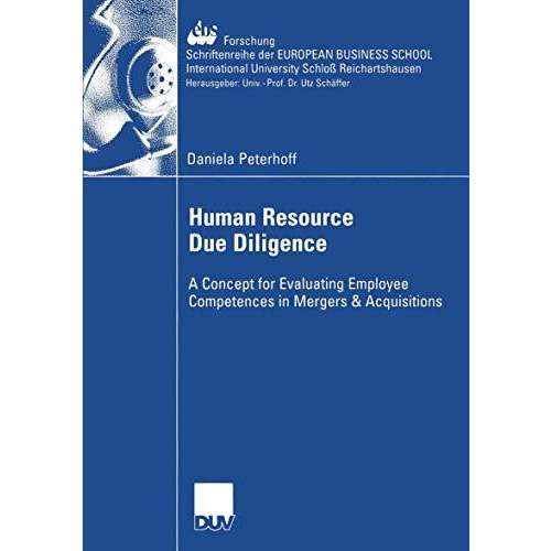 Human Resource Due Diligence: A Concept for Evaluating Employee Competences in M [Paperback]