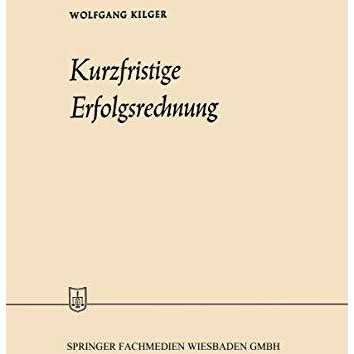 Kurzfristige Erfolgsrechnung [Paperback]