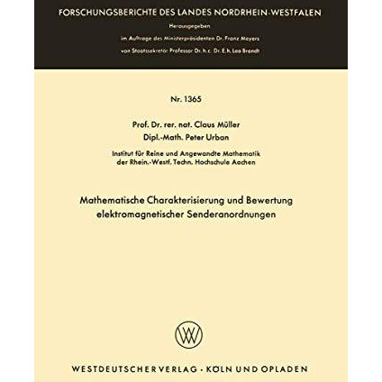 Mathematische Charakterisierung und Bewertung elektromagnetischer Senderanordnun [Paperback]