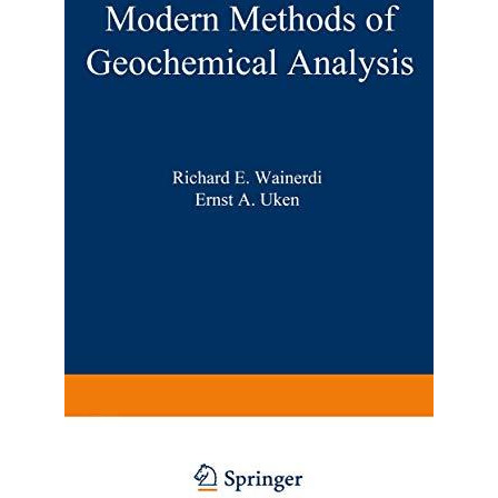 Modern Methods of Geochemical Analysis [Paperback]