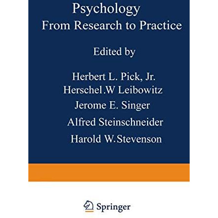 Psychology: From Research to Practice [Paperback]