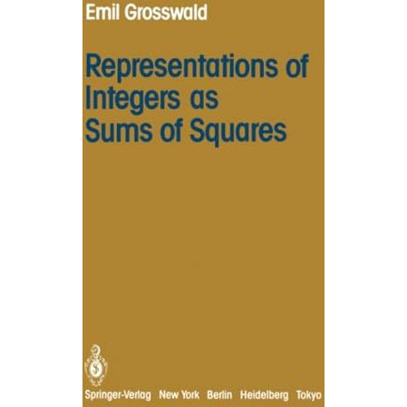 Representations of Integers as Sums of Squares [Paperback]