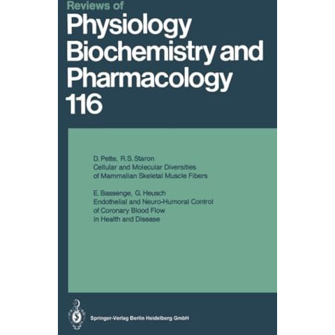 Reviews of Physiology, Biochemistry and Pharmacology: Volume: 116 [Paperback]