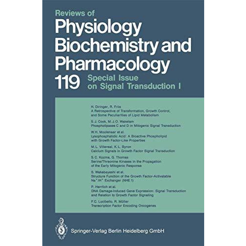 Reviews of Physiology, Biochemistry and Pharmacology: Volume: 119 [Paperback]