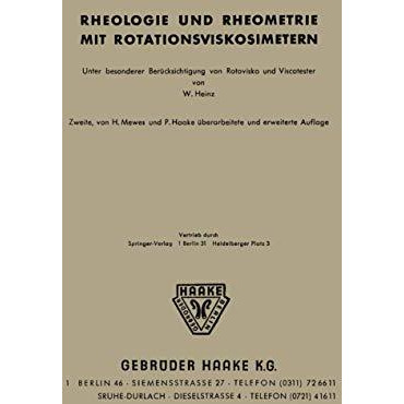 Rheologie und Rheometrie mit Rotationsviskosimetern: Unter besonderer Ber?cksich [Paperback]