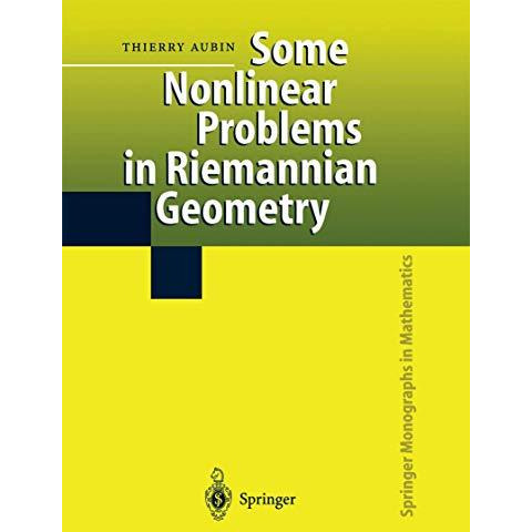 Some Nonlinear Problems in Riemannian Geometry [Paperback]