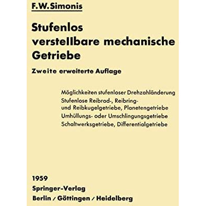 Stufenlos verstellbare mechanische Getriebe [Paperback]