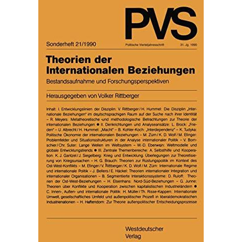 Theorien der Internationalen Beziehungen: Bestandsaufnahme und Forschungsperspek [Paperback]