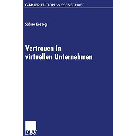 Vertrauen in virtuellen Unternehmen [Paperback]