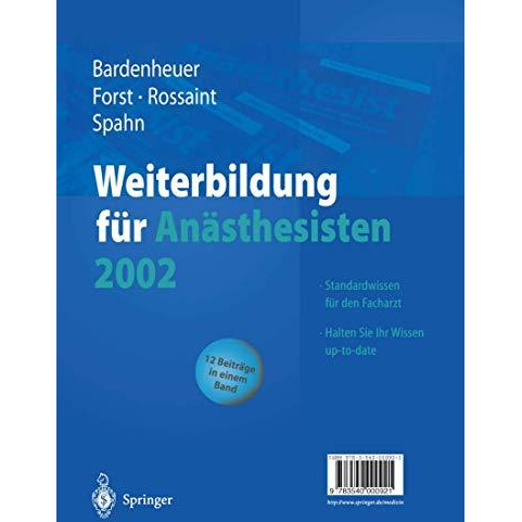 Weiterbildung f?r An?sthesisten 2002 [Paperback]