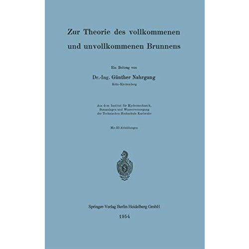 Zur Theorie des vollkommenen und unvollkommenen Brunnens [Paperback]