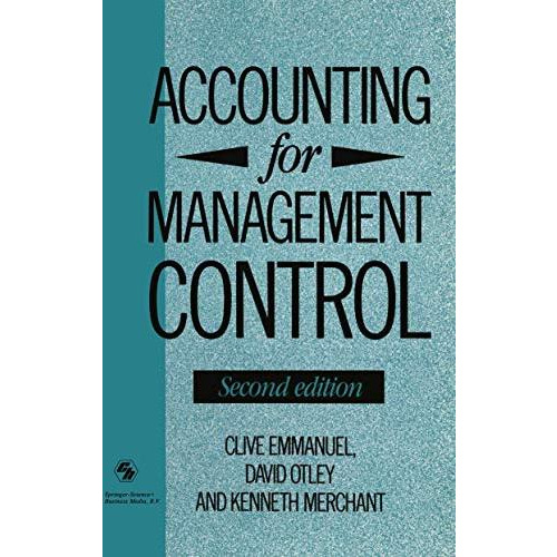 Accounting for Management Control [Paperback]