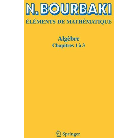 Alg?bre: Chapitres 1 ? 3 [Paperback]