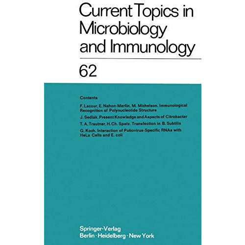 Current Topics in Microbiology and Immunology / Ergebnisse der Mikrobiologie und [Paperback]