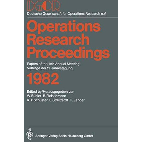 DGOR Papers of the 11th Annual Meeting Vortr?ge der 11. Jahrestagung [Paperback]