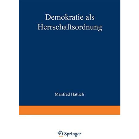 Demokratie als Herrschaftsordnung [Paperback]