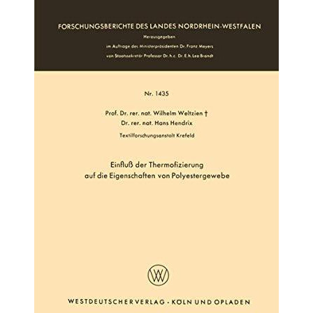 Einflu? der Thermofizierung auf die Eigenschaften von Polyestergewebe [Paperback]