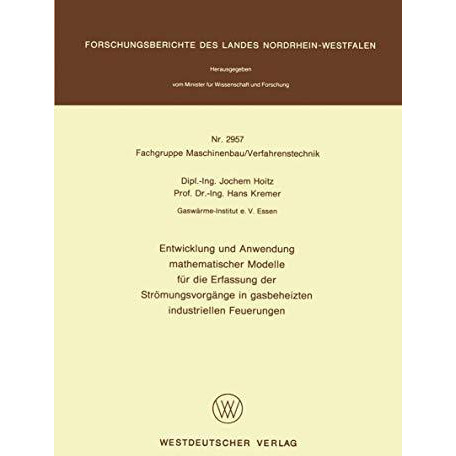 Entwicklung und Anwendung mathematischer Modelle f?r die Erfassung der Str?mungs [Paperback]