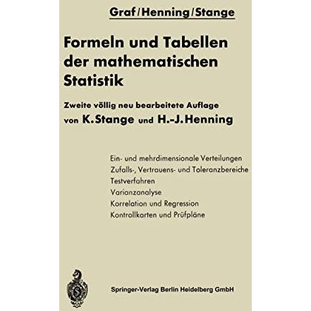 Formeln und Tabellen der mathematischen Statistik [Paperback]