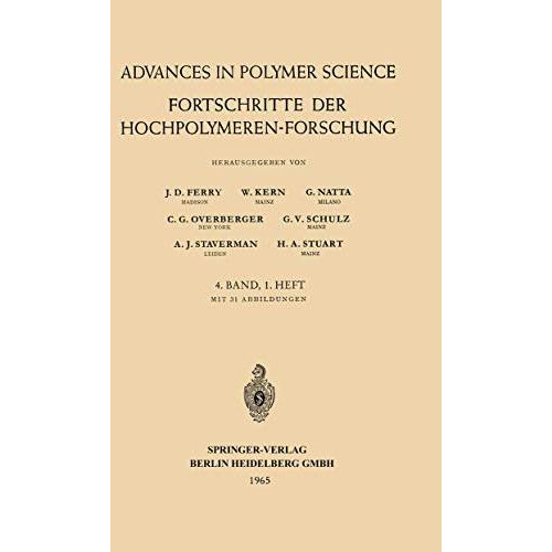 Fortschritte der Hochpolymeren Forschung [Paperback]